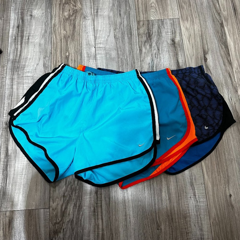 Nike Women's DRI-FIT Tempo Running Shorts 3" Bundle Lot Of 3 Blue Size M